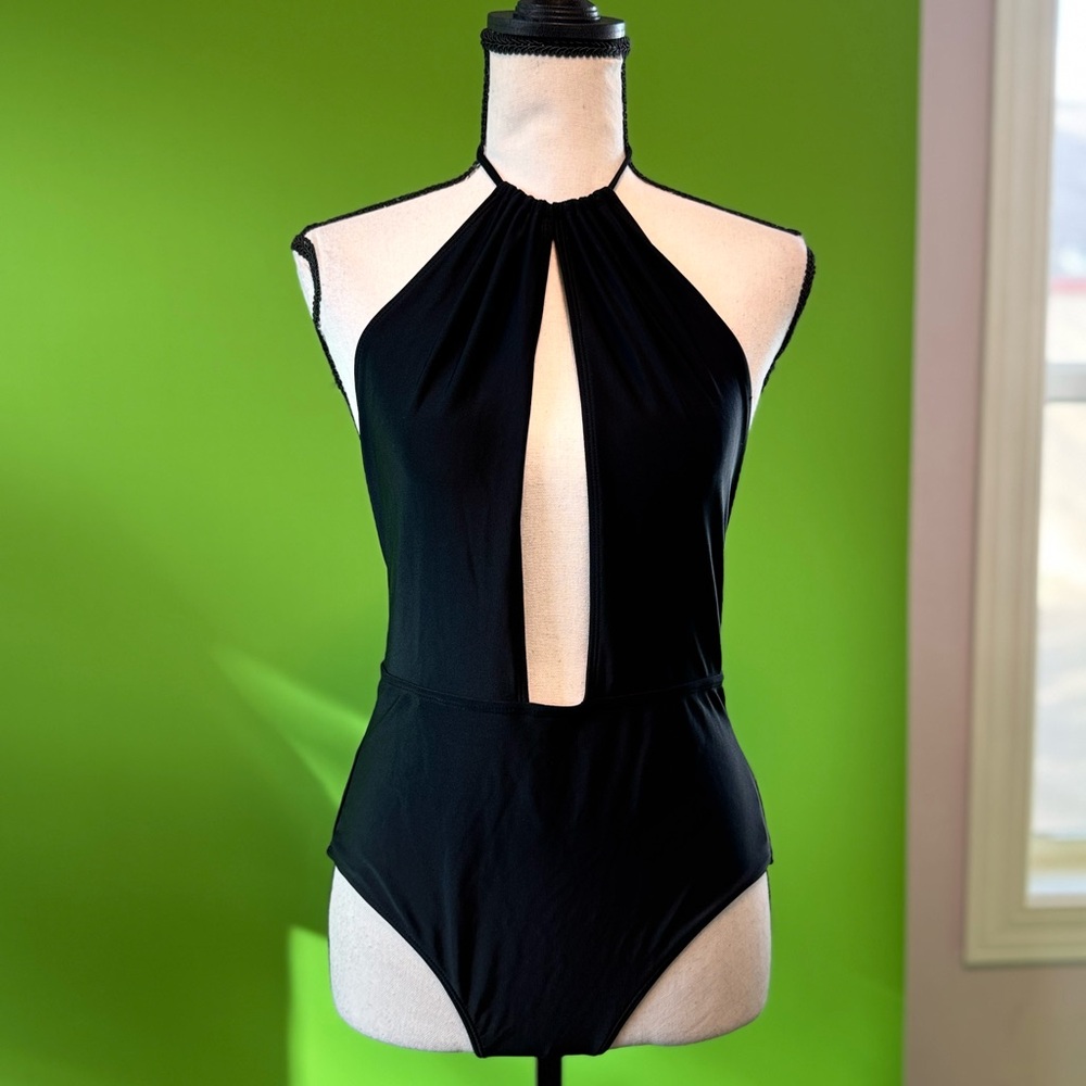 Black Halter Neck Swimsuit